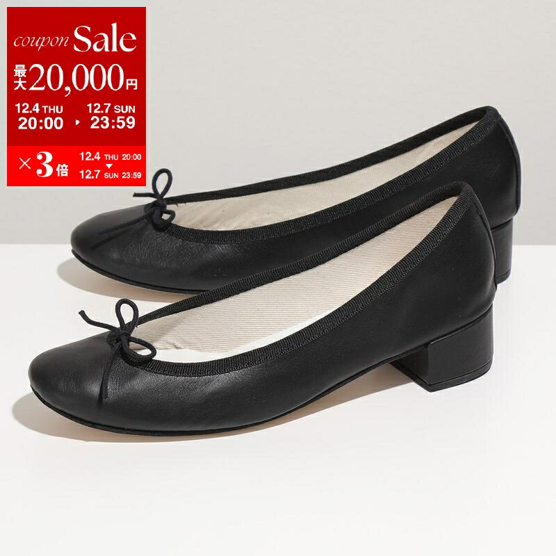 【最大2万円OFFクーポン対象・12/4-20時～】repetto レペット バレエシューズ Camille Ballerinas カミーユ V511VE レディース バレリーナ レザー パンプス ミドルヒール 3.0cmヒール 靴 410/Noir【NEW SIZE】【dc_kikaku】