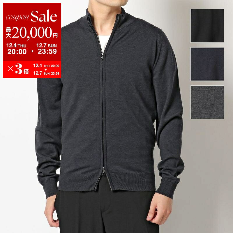 【最大2万円OFFクーポン対象・12/4-20時～】JOHN SMEDLEY ジョンスメドレー CLAYGATE カラー4色 STANDARD FIT メリノウール ジップアップ ニット カーディガン ハイネック ハイゲージ 無地 メンズ【dc_kikaku】