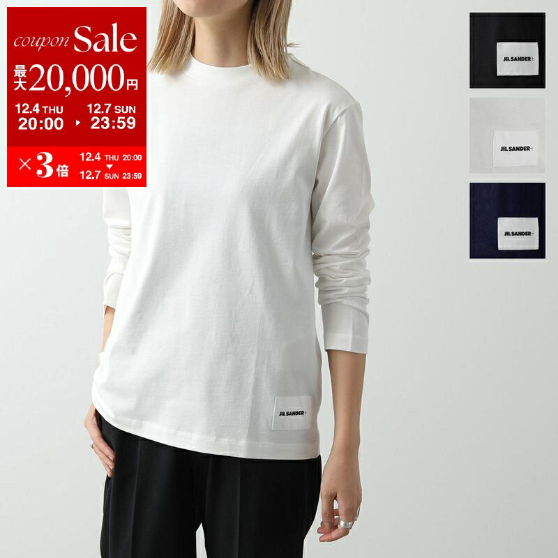 【最大2万円OFFクーポン対象・12/4-20時～】JIL SANDER+ ジルサンダー プラス 長袖 Tシャツ 【1枚単品】J40GC0002 J45048 レディース クルーネック カットソー ロンT ロゴラベル コットン カラー3色【dc_kikaku】