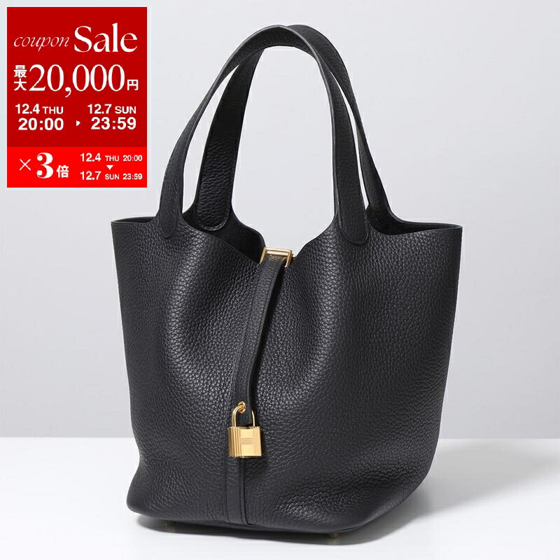 エルメス ピコタン MM 22 H060991CC HERMES PICOTIN LOCK ピコタンロック レディース トリヨンクレマンス レザー ハンドバッグ W刻印 カデナ付き 鞄 NOIR/GD ノワール ブラック ゴールド金具【dc_kikaku】