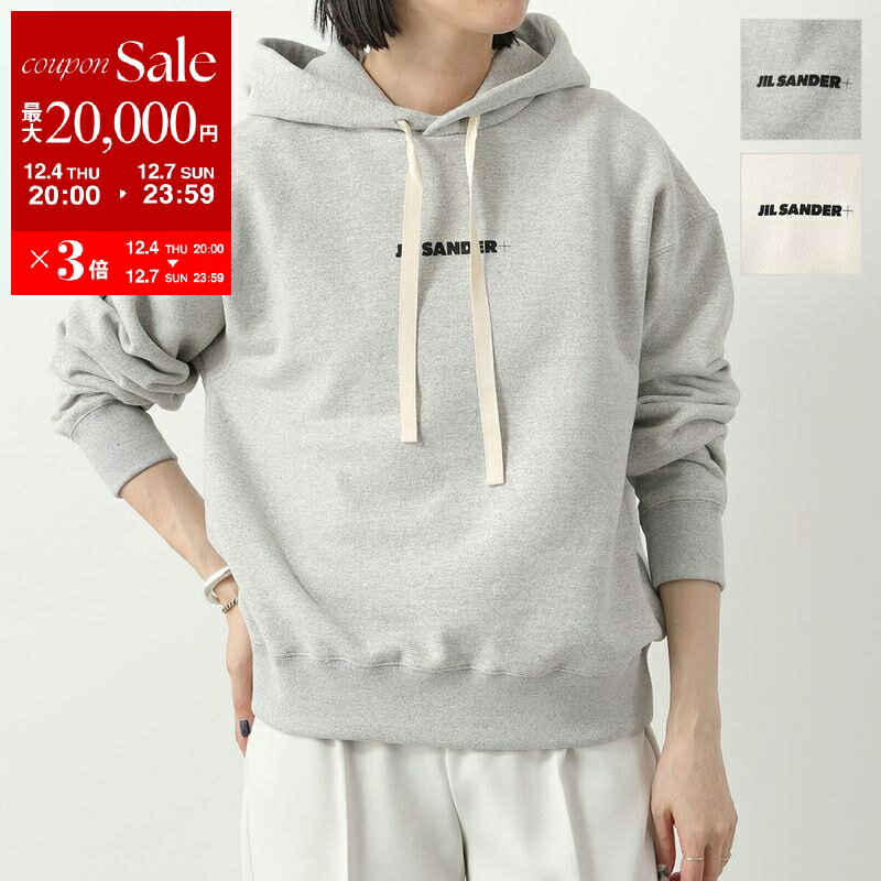 【最大2万円OFFクーポン対象・12/4-20時～】JIL SANDER+ ジルサンダー プラス パーカー J40GU0002 J20010 レディース プルオーバー ロゴ スウェット 長袖 カラー2色【dc_kikaku】