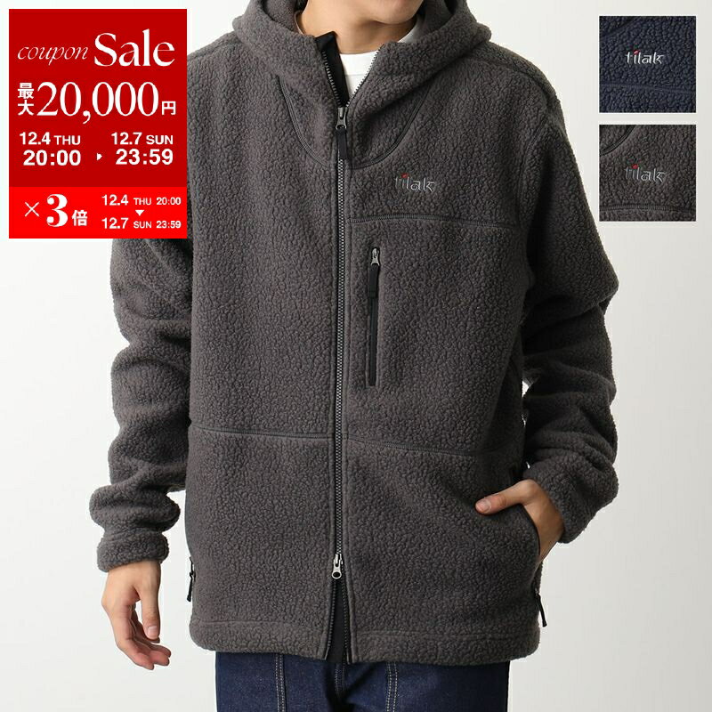 Tilak ティラック パーカー Nuuk ヌーク メンズ ボア ムートン ジップアップ ロゴ刺繍 カラー2色【dc_kikaku】