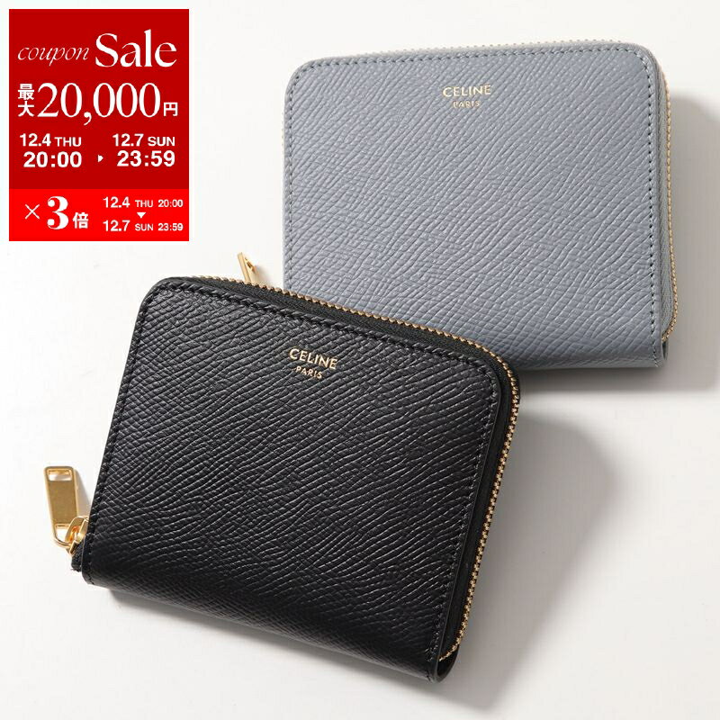 【最大2万円OFFクーポン対象・12/4-20時～】CELINE セリーヌ 二つ折り財布 10L203BEL.07LG 10L203BEL.38NO レディース メンズ レザー 小銭入れあり ロゴ ミニ財布 カラー2色【dc_kikaku】のサムネイル
