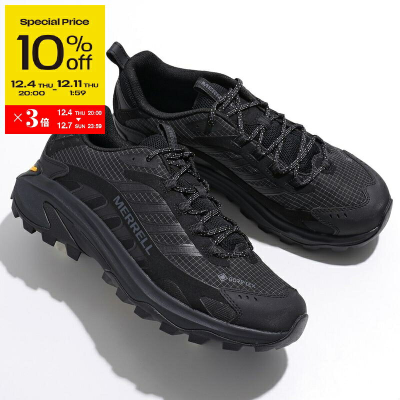 【スーパーSALE10％OFF・12/4-20時〜】MERRELL メレル スニーカー MOAB SPEED 2 GORE-TEX モアブ スピード 2 ゴアテックス J037513 メンズ ローカット 防水 ビブラムソール シューズ 靴 BLACK/NOIR【ss_ten】