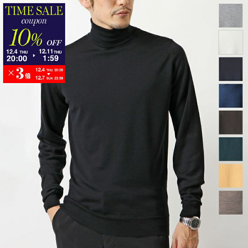 【10％OFFクーポン対象・12/4-20時～】JOHN SMEDLEY ジョンスメドレー ニットトップス CHERWELL STANDARD FIT メンズ メリノウール タートルネック ハイゲージ 無地 カラー9色【cp_ten】