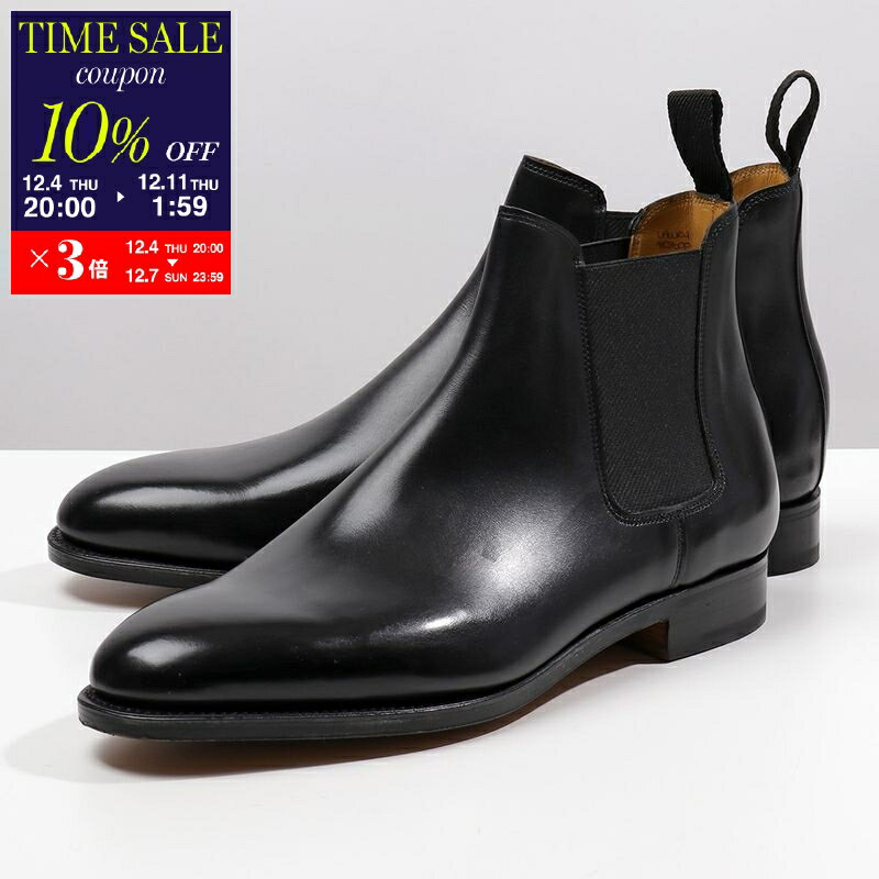 【10％OFFクーポン対象・12/4-20時～】JOHN LOBB ジョンロブ ショートブーツ LAWRY CALF 424041LE1R070 メンズ レザーブーツ サイドゴア チェルシーブーツ 靴 BLACK【cp_ten】