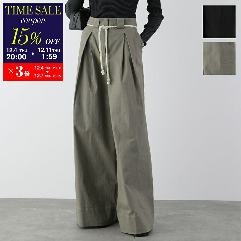 楽天インポートセレクトmusee【15％OFFクーポン対象・12/4-20時～】The Garment ザ ガーメント チノパンツ cassano wide pants 20633 レディース コットン ワイド タック ワーク カラー2色【cp_fifte】