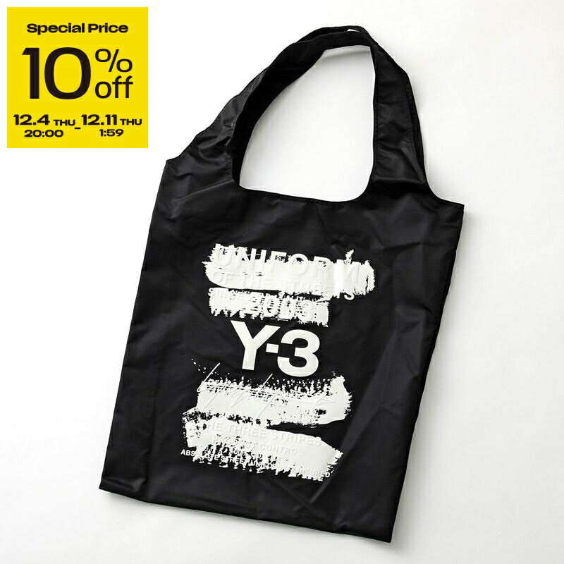 【スーパーSALE10％OFF・12/4-20時～】Y-3 ワイスリー トートバッグ TOTE JD2909 メンズ ナイロン グラフィック ロゴ 鞄 BLACK【ss_ten】