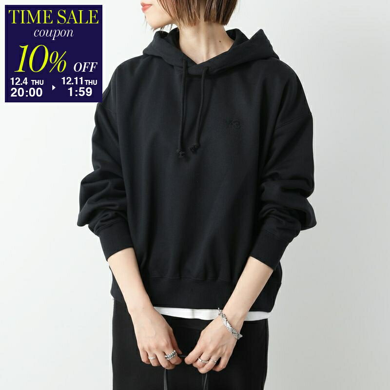 【10％OFFクーポン対象・12/4-20時～】Y-3 ワイスリー パーカー FL HOODIE JD9790 レディース プルオーバー スウェット フーディ ロゴ ドロップショルダー BLACK【cp_ten】