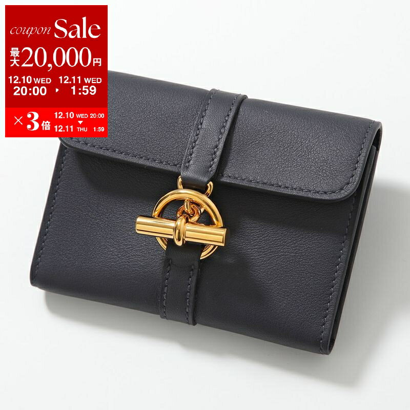 【最大2万円OFFクーポン対象・12/11-1時59分迄】HERMES エルメス コインケース グレナン コンパクト Glenan Compact H086439CC レディース スイフト レザー カードケース フラグメントケース ミニ財布 W刻印 GD金具 CABAN キャバン【dc_kikaku】