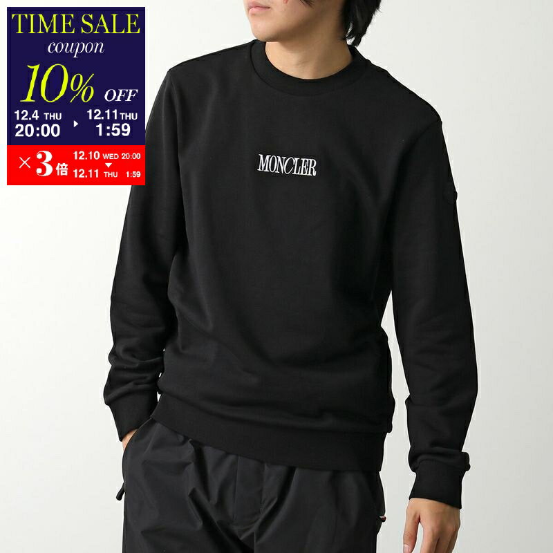 【10％OFFクーポン対象・12/11-1時59分迄】MONCLER Matt Black モンクレール マットブラック スウェットシャツ 8G00040 809KR メンズ クルーネック 刺繍ロゴ コットン 999【cp_ten】