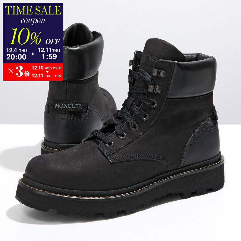 【10％OFFクーポン対象・12/11-1時59分迄】MONCLER モンクレール アンクルブーツ PEKA 4F00100 M4777 メンズ ヌバック レザー レースアップ ビブラムソール ロゴ トレック シューズ 靴 999【cp_ten】