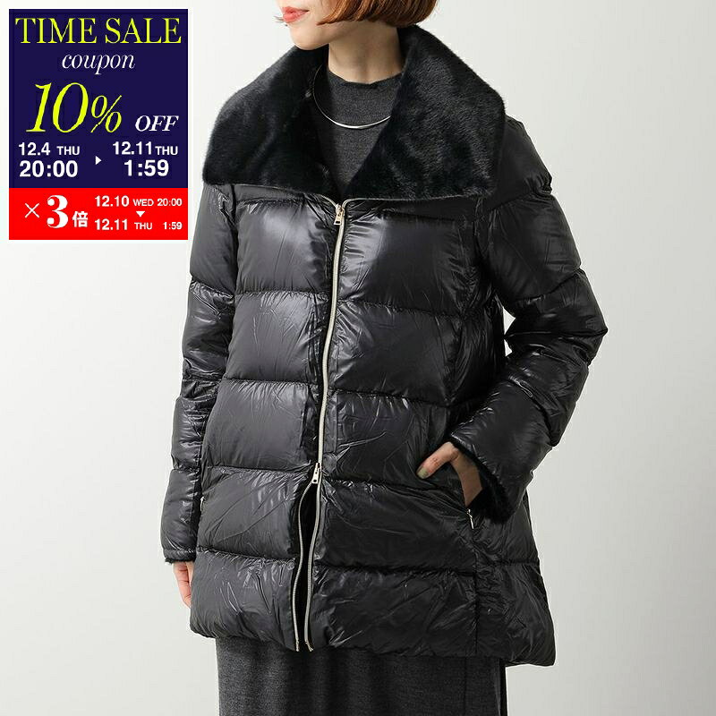 楽天インポートセレクトmusee【10％OFFクーポン対象・12/11-1時59分迄】【訳あり-40のみ】HERNO ヘルノ ダウンコート PI002140D 12017Z レディース ナイロン ダウンジャケット フェイクファー ハイネック 9300【cp_ten】
