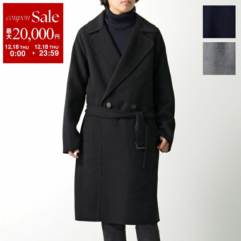 ゆ*ー様 【美品】hevo ベルト付きロングダブルチェスターコート　46 ゆ*ー様 【美品】hevo ベルト付きロングダブルチェスターコート 46