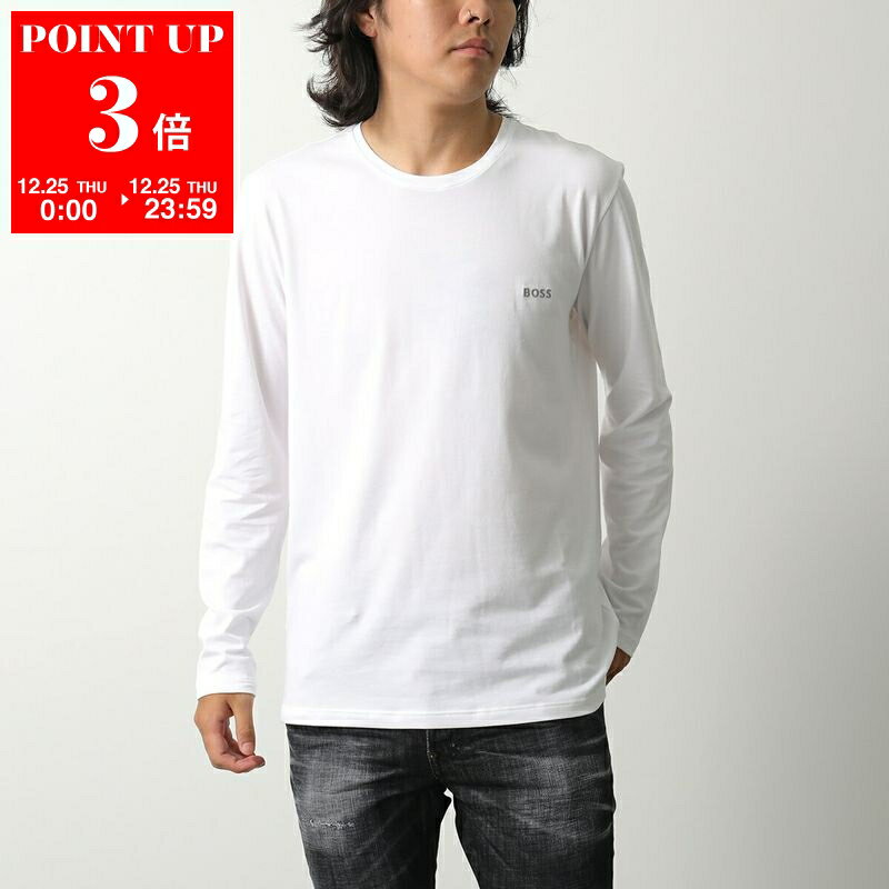 HUGO BOSS ヒューゴボス Tシャツ 50515389 メンズ 長袖 カットソー ストレッチ コットンブレンド クルーネック ロンT ロゴ 刺繍 112