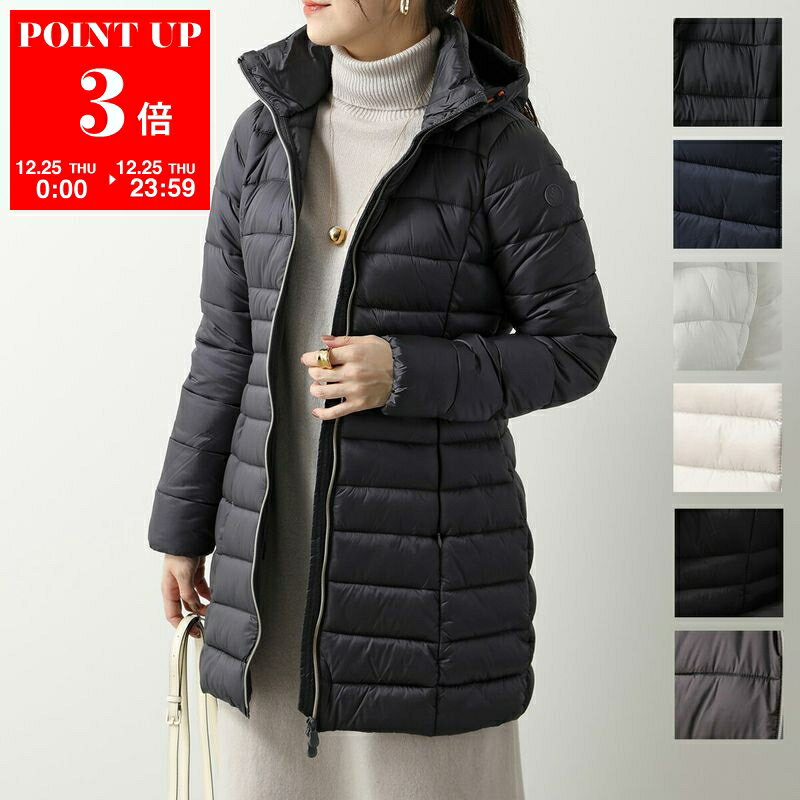 SAVE THE DUCK セイブザダック エコダウン REESE D47300W IRIS21 レディース フード付き ジャケット 中綿コート セミロング丈 カラー6色