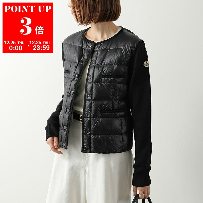 MONCLER モンクレール ダウンジャケット CARDIGAN TRICOT トリコ 9B00025 9B00026 M1131 レディース ニット切替 カーディガン ナイロン×ウール カラー2色