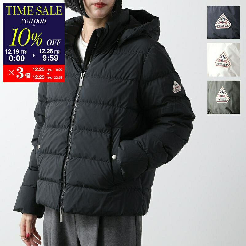 【10％OFFクーポン対象・12/26-9時59分迄】PYRENEX ピレネックス ダウンジャケット SPOUTNIC 3 プートニック 3 HWW006P レディース スタンドカラー フード付 ロゴ カラー4色【cp_ten】