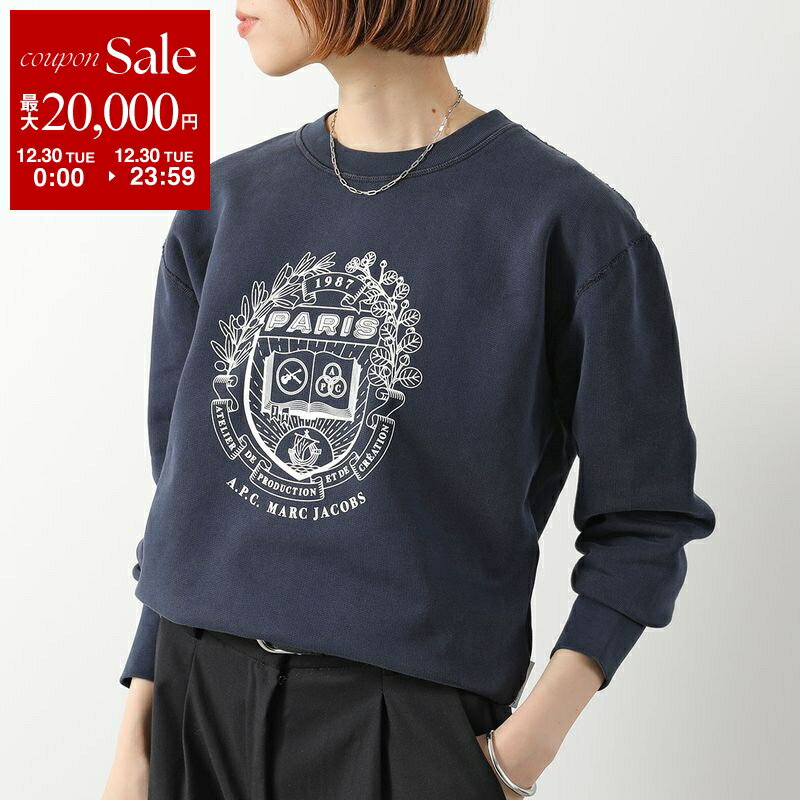APC A.P.C. × MARC JACOBS アーペーセー マークジェイコブス コラボ スウェット shrunken fit シュランケン COHKQ F37001 レディース 長袖 トレーナー クルーネック 裏起毛 ロゴ IAK
