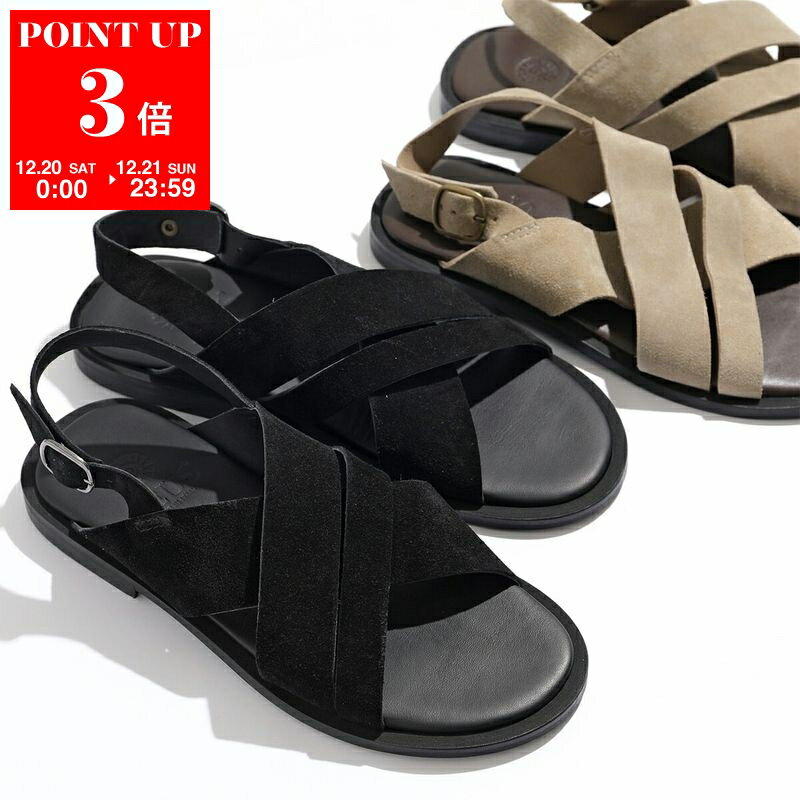 ZEUS ゼウス サンダル 23014 メンズ スウェード レザー バックストラップ クロスベルト コンフォート シューズ 靴 カラー2色