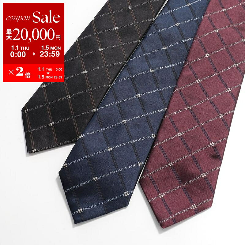 【新春SALE・最大2万円OFFクーポン1/1～5限定】GIVENCHY ジバンシィ ネクタイ J5912 メンズ レギュラータイ 4Gエンブレム スモールロゴ シルクタイ 刺繍ロゴ カラー3色