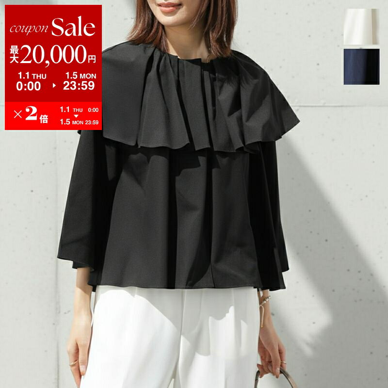 【新春SALE・最大2万円OFFクーポン1/1～5限定】PICCIN ピッチン ブラウス 907010 レディース 撥水 ビッグカラー 七分袖 フレア ギャザー カラー 雑誌掲載 3色