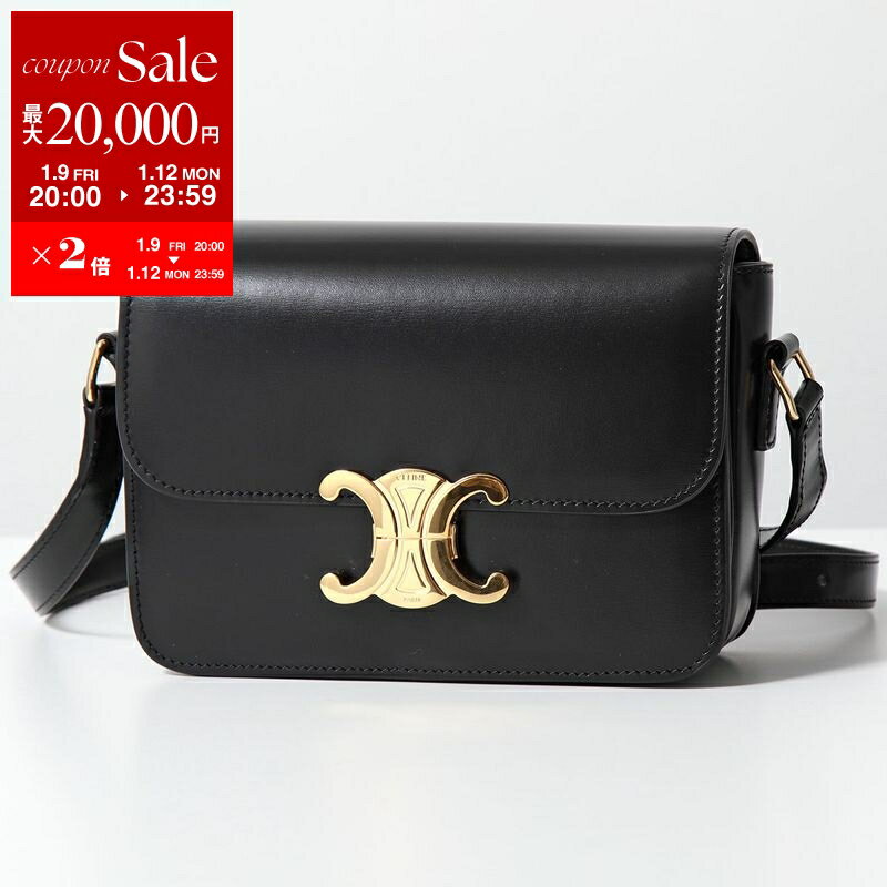 【最大2万円OFFクーポン対象・1/9-20時～】CELINE セリーヌ ショルダーバッグ TEEN ティーン Small Triomphe トリオンフ スモール 188423BF4.38NO レディース レザー ポシェット 鞄 Black