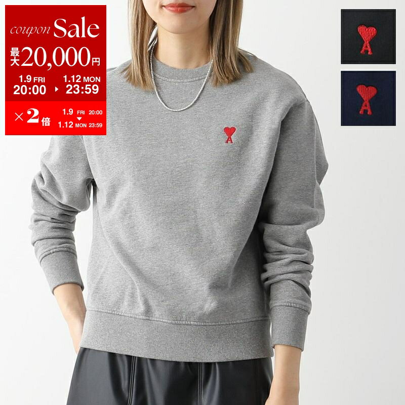 【最大2万円OFFクーポン対象・1/9-20時～】ami paris アミ パリス スウェット BFUSW001.730 レディース ハートロゴ スモール刺繍 トレーナー コットン カラー3色
