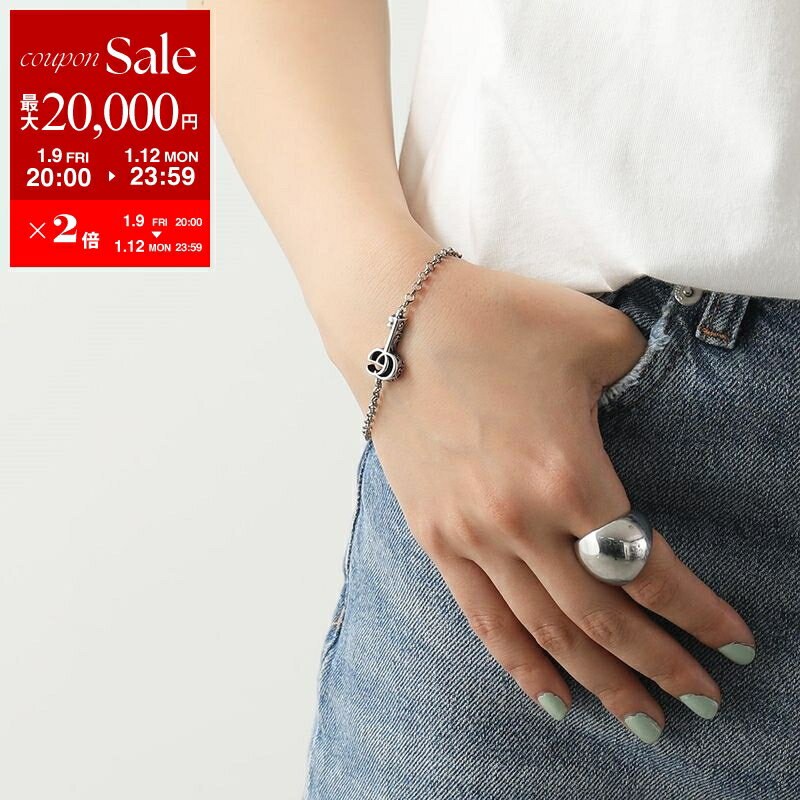 【最大2万円OFFクーポン対象・1/12-23時59迄】GUCCI グッチ ブレスレット ダブルG キー ブレスレット 632207 J8400 レディース アクセサリー ジュエリー スターリングシルバー チェーン 0701/シルバー