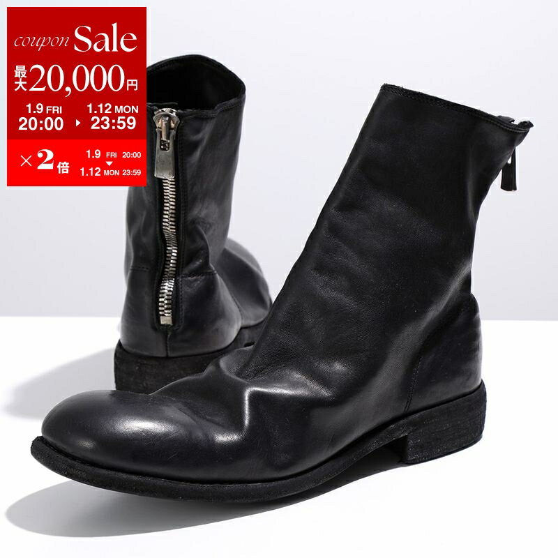 【最大2万円OFFクーポン対象・1/12-23時59迄】GUIDI グイディ バックジップブーツ 986 メンズ ホースレザー フルグレイン アルチザン ショート 靴 BLKT