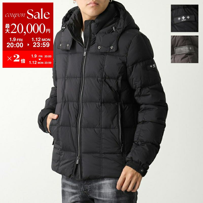 値下げ❗️ TATRAS フード付きダウンジャケット グレー TATRAS フード付きグレー ダウンジャケット タトラス ウールシルク