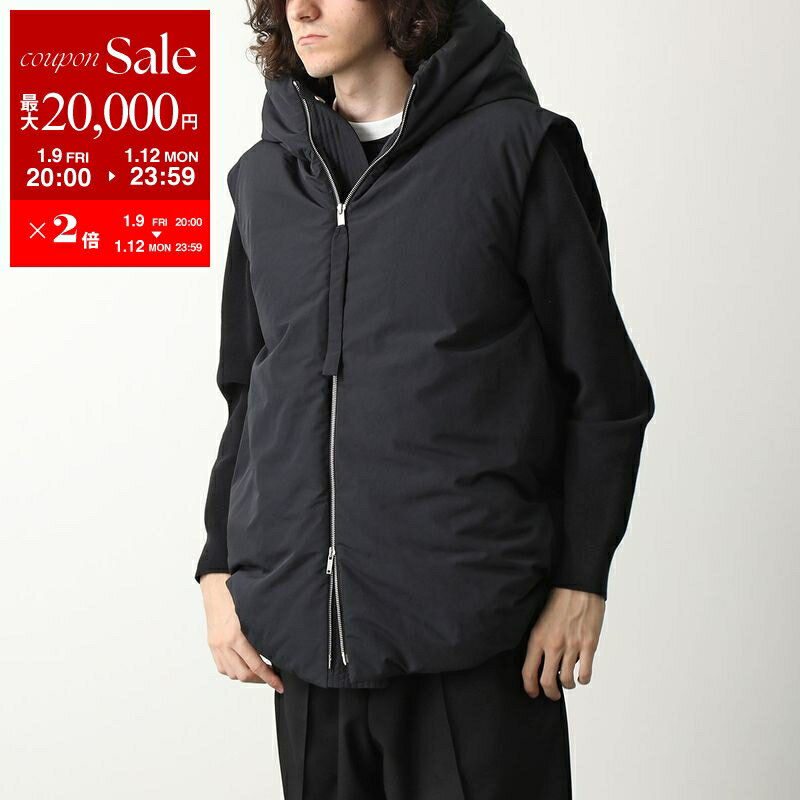 【最大2万円OFFクーポン対象・1/9-20時～】JIL SANDER+ ジルサンダー プラス ダウンベスト MEDIUM FILL DOWN GILET 01 ミディアム フィル J47AF0011 J74276 メンズ フード付き ジレ 001