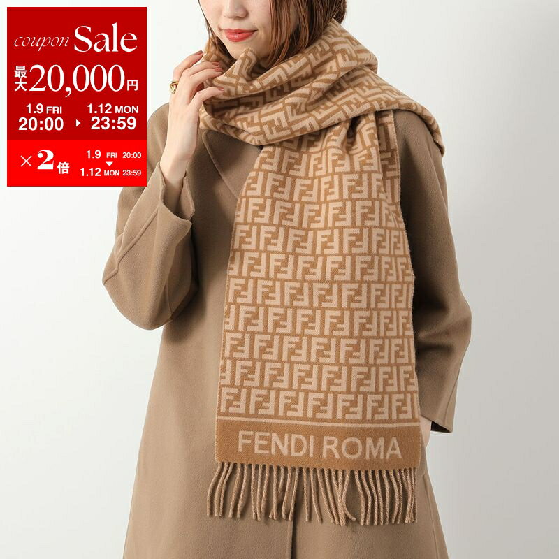 FENDI マフラー　年始セール FENDI（フェンディ） 未使用品 FFマフラー ストール ロゴ 総柄