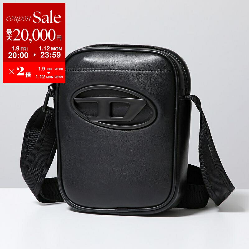 【最大2万円OFFクーポン対象・1/12-23時59迄】DIESEL ディーゼル ショルダーバッグ Holi D Crossbody X10260 P5925 メンズ レディース オーバルD フェイクレザー 鞄 T8013 BLACK