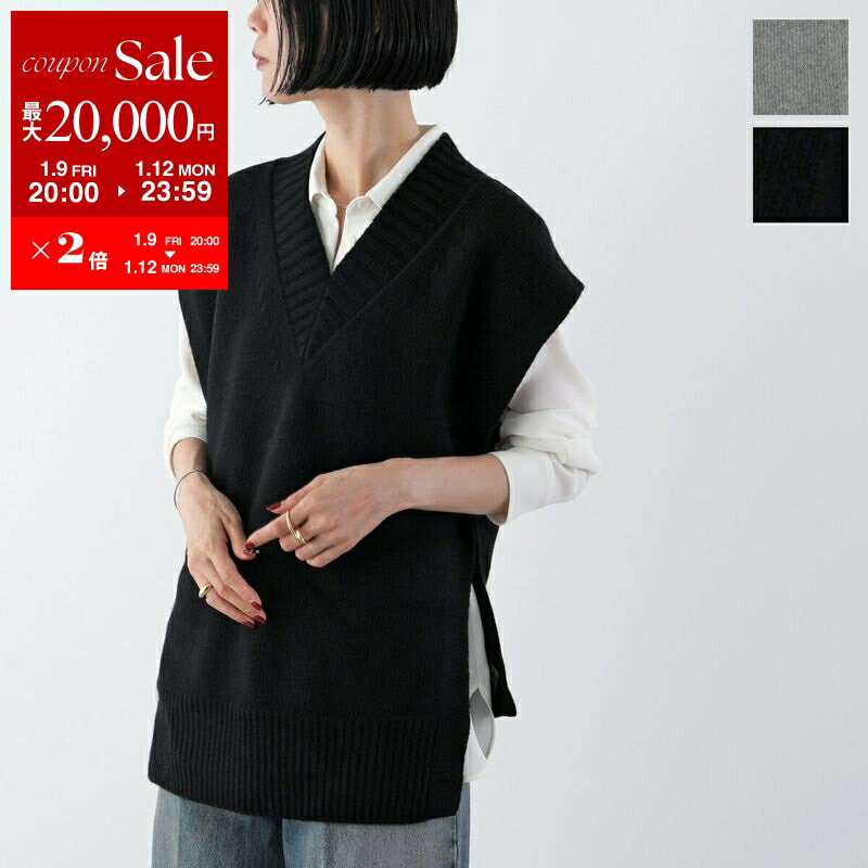 【最大2万円OFFクーポン対象・1/9-20時～】IHATOV イーハトーブ ニットベスト Wool Cashmere Vest IH12-6A-86406 レディース Vネック ジレ カシミヤ混ウール カラー2色