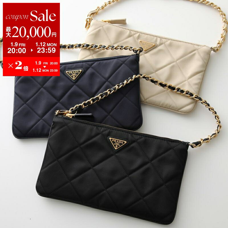 【最大2万円OFFクーポン対象・1/9-20時～】PRADA プラダ ハンドバッグ 1NI054 2AOS レディース Re-Nylon リナイロン トライアングルロゴ クラッチバッグ 鞄 カラー3色