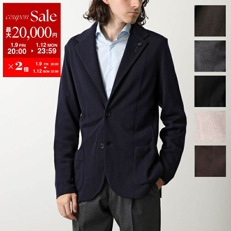 LARDINI ニットジャケット ストライプ コットン オールシーズン Mサイズ ラルディーニ LARDINI ニットジャケット メンズ 2つ釦シングルフロント