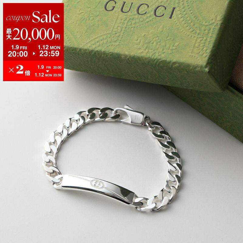 【最大2万円OFFクーポン対象・1/12-23時59迄】GUCCI グッチ ブレスレット TAG タグ 774054 J8400 レディース ダイアゴナル インターロッキングG チェーン アクセサリー 8106/SILVER