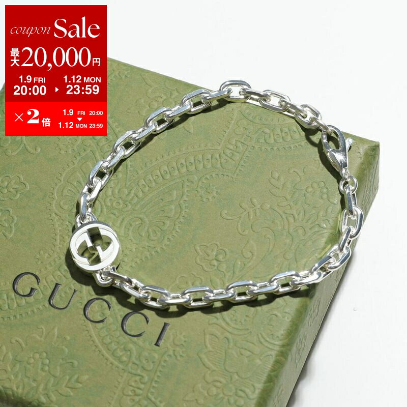 【最大2万円OFFクーポン対象・1/12-23時59迄】GUCCI グッチ ブレスレット INTERLOCKING G インターロッキング 796351 J8400 メンズ チェーン GGロゴ アクセサリー 8106/SILVER
