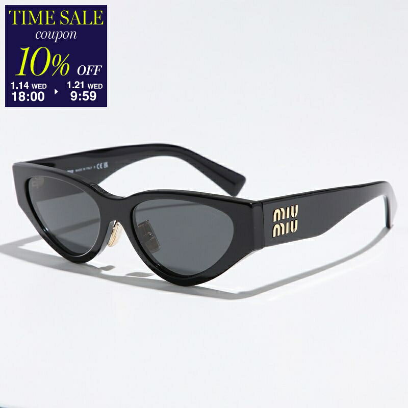 【10％OFFクーポン対象・1/21-9時59分迄】MIUMIU ミュウミュウ サングラス 0MU 03ZS レディース オーバル フォックス セルフレーム クリングスタイプ アイウェア メタルロゴ 1AB5S0【cp_ten】