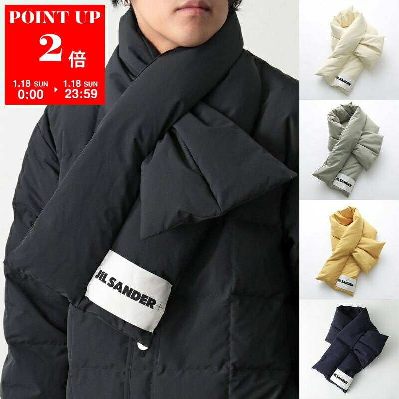 JIL SANDER+ ジルサンダー プラス マフラー J47TE0001 J70008 J74276 J40TE0002 J74276 メンズ ダウン スカーフ ロゴラベル 撥水 カラー5色 J47TE0001J74276001