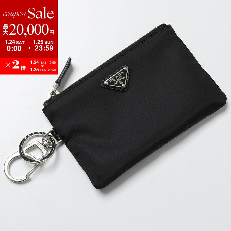 【最大2万円OFFクーポン対象・1/24～25限定】PRADA プラダ キーリング TESSUTO TRAVEL テスート トラベル 2TT117 2DMK メンズ キーケース ミニポーチ ナイロン フック付き F0002/NERO