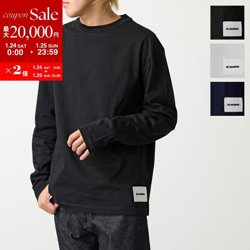 【最大2万円OFFクーポン対象・1/24～25限定】JIL SANDER+ ジルサンダー プラス 長袖 Tシャツ 【1枚単品】 J47GC0002 J45048 メンズ クルーネック カットソー ロンT ロゴラベル コットン カラー3色 J47GC0002J45048001