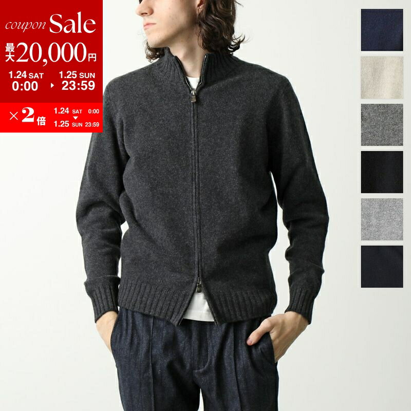 FILIPPO DE LAURENTIIS フィリッポ デ ローレンティス セーター FZ3ML WC7R メンズ ニット ジップアップ 長袖 カシミア混ウール カラー7色