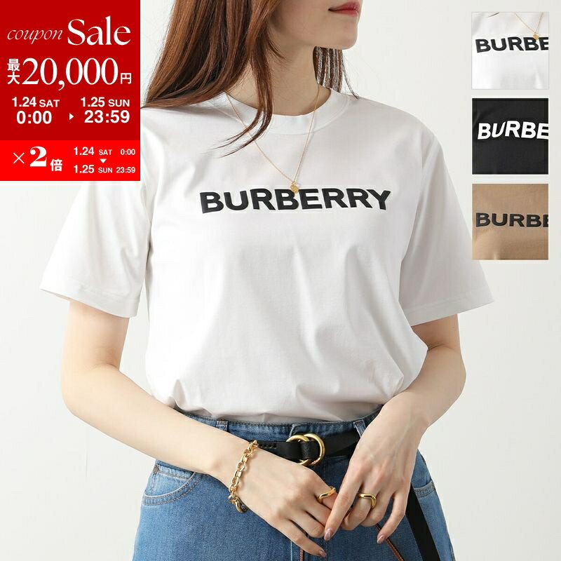 【最大2万円OFFクーポン対象・1/24～25限定】BURBERRY バーバリー Tシャツ MARGOT BRN ORG 8080325 8080324 8080427 レディース 新ロゴ 半袖 クルーネック カットソー ロゴT コットン カラー3色