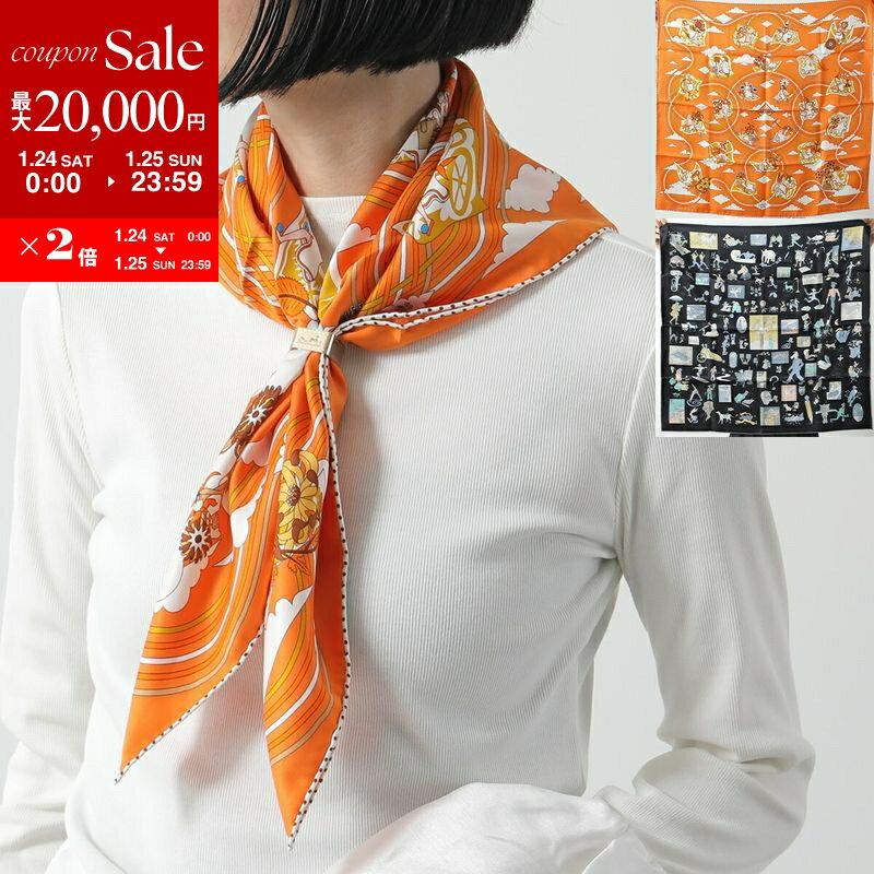 HERMES　エルメス　スカーフ エレガント】HERMES《Ex-Libris fringed》カレ 80 スカーフ (HERMES