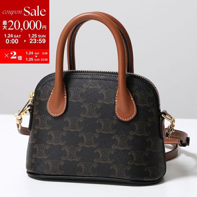 [6日まで値下げ]CELINE セリーヌ　ショルダーバッグ ブラウン/ブラック CELINE（セリーヌ） ショルダーバッグ MEDIUM TILLY TRIOMPHE CANVAS