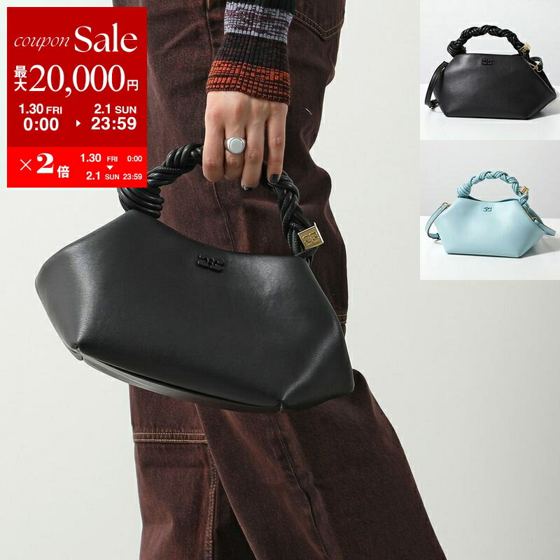 【最大2万円OFFクーポン対象・1/30～2/1限定】GANNI ガニー ハンドバッグ BOU BAG SMALL A5241 A5245 A6335 A5906 レディース ショルダーバッグ ブーバッグ リサイクルレザー バタフライロゴ カラー4色