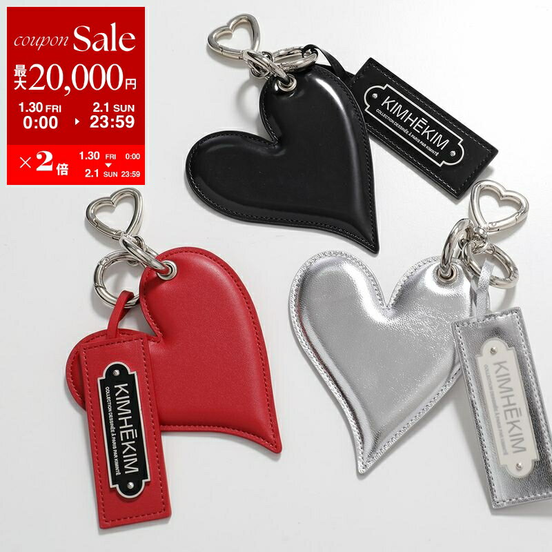 【最大2万円OFFクーポン対象・1/30～2/1限定】KIMHEKIM キムヘキム キーリング HEART KEY RING KHK-AC101 102 103 レディース ハート レザー キーホルダー キーチェーン プレートロゴ カラー3色