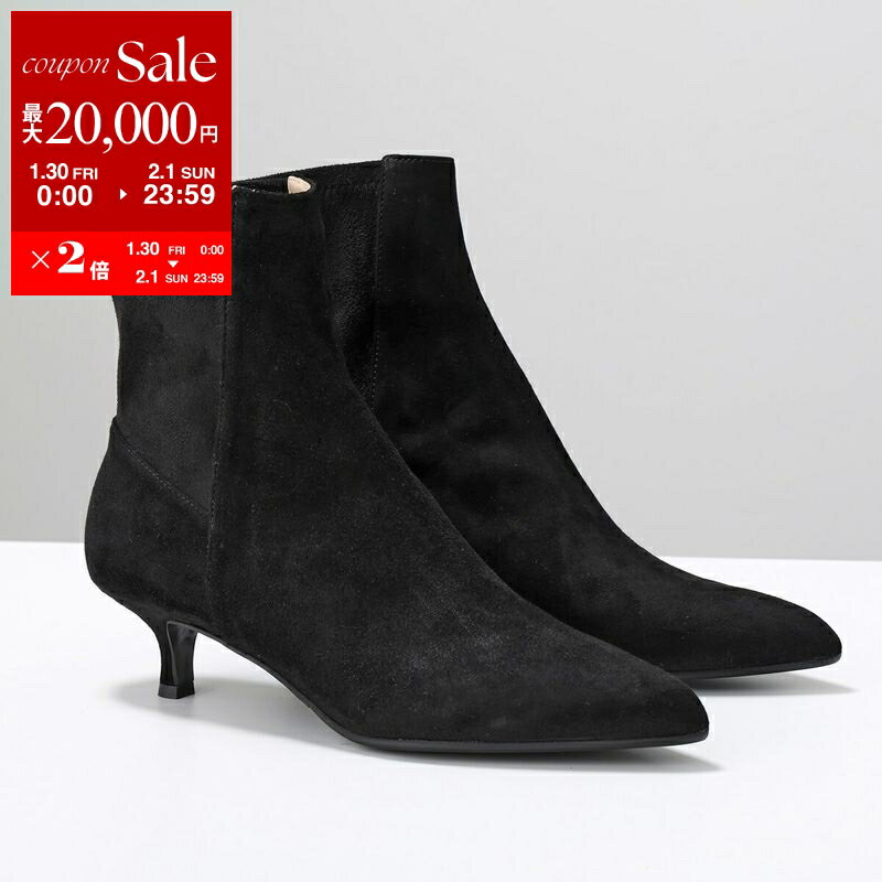 【最大2万円OFFクーポン対象・1/30～2/1限定】FABIO RUSCONI ファビオルスコーニ ショートブーツ I 2400 CAMOSCIO レディース レザー スウェード ストレッチ ポインテッドトゥ シューズ 靴 R-NERO